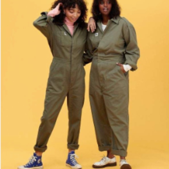 Lucy & Yak Pants - Lucy & Yak Green Long Sleeve Jumpsuit
